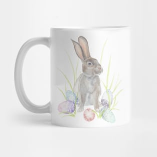 Easter Bunny with Pastel Eggs Mug